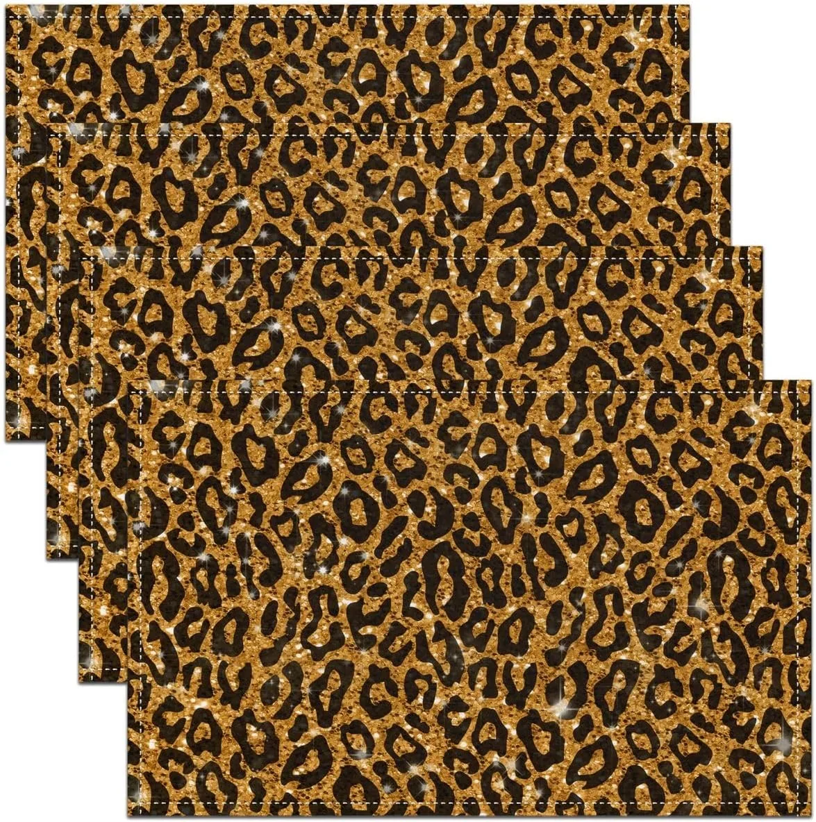 4/6/8pc Wild Leopard Print Linen Placemats Sparkly Gold Cheetah Animal Pattern Dining Table Mats Washable Kitchen Mats
4/6/8pc Wild Leopard Print Linen Placemats Sparkly Gold Cheetah Animal Pattern Dining Table Mats Washable Kitchen Mats