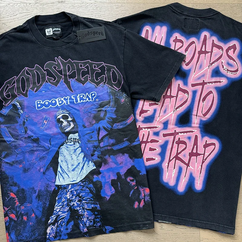 Футболки Godspeed Street Rock Ретро Топы с короткими рукавами Мужчины Женщины Фиолетовый принт Череп GOD SPEED Футболка
Футболки Godspeed Street Rock Ретро Топы с короткими рукавами Мужчины Женщины Фиолетовый принт Череп GOD SPEED Футболка