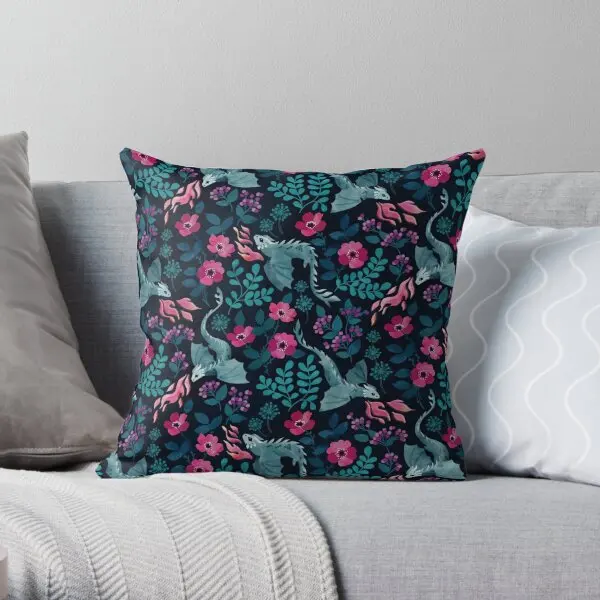 Dragons Floral In Dark Jewel Tones Printing Throw Pillow Cover Office Decor Throw Soft Comfort Pillows not include One Side
Dragons Floral In Dark Jewel Tones Printing Throw Pillow Cover Office Decor Throw Soft Comfort Pillows not include One Side