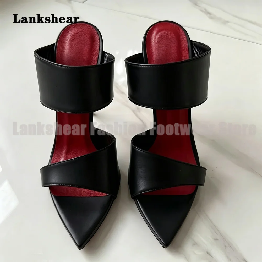 Black Leather Pointed Toe Stiletto Heel Mules Open Toe Slip On High Heel Sandals Women Shoes Summer Sandalias De Mujer Verano
Black Leather Pointed Toe Stiletto Heel Mules Open Toe Slip On High Heel Sandals Women Shoes Summer Sandalias De Mujer Verano