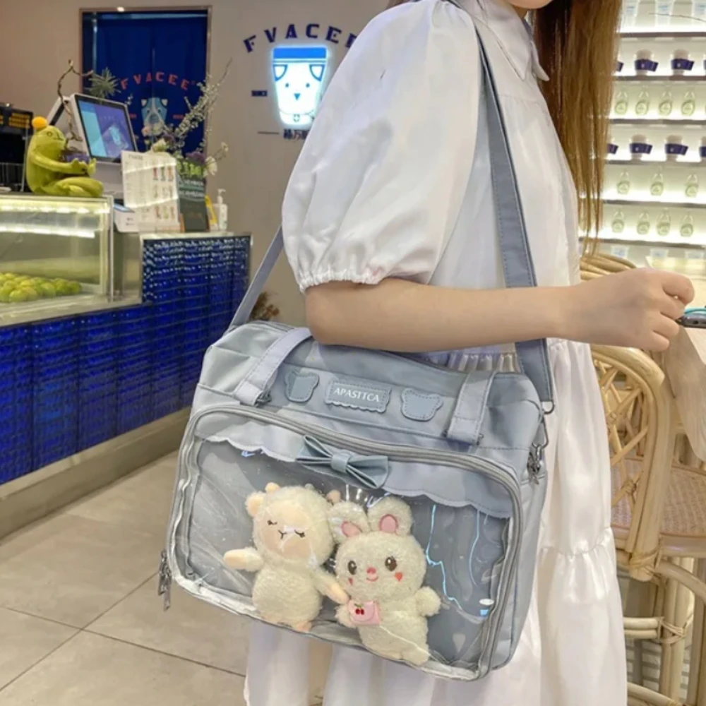 2025 Cute Transparent Canvas Itabag Fashion Girls One Shoulder Bag Student Personality Crossbody Bag with Badge
2025 Cute Transparent Canvas Itabag Fashion Girls One Shoulder Bag Student Personality Crossbody Bag with Badge