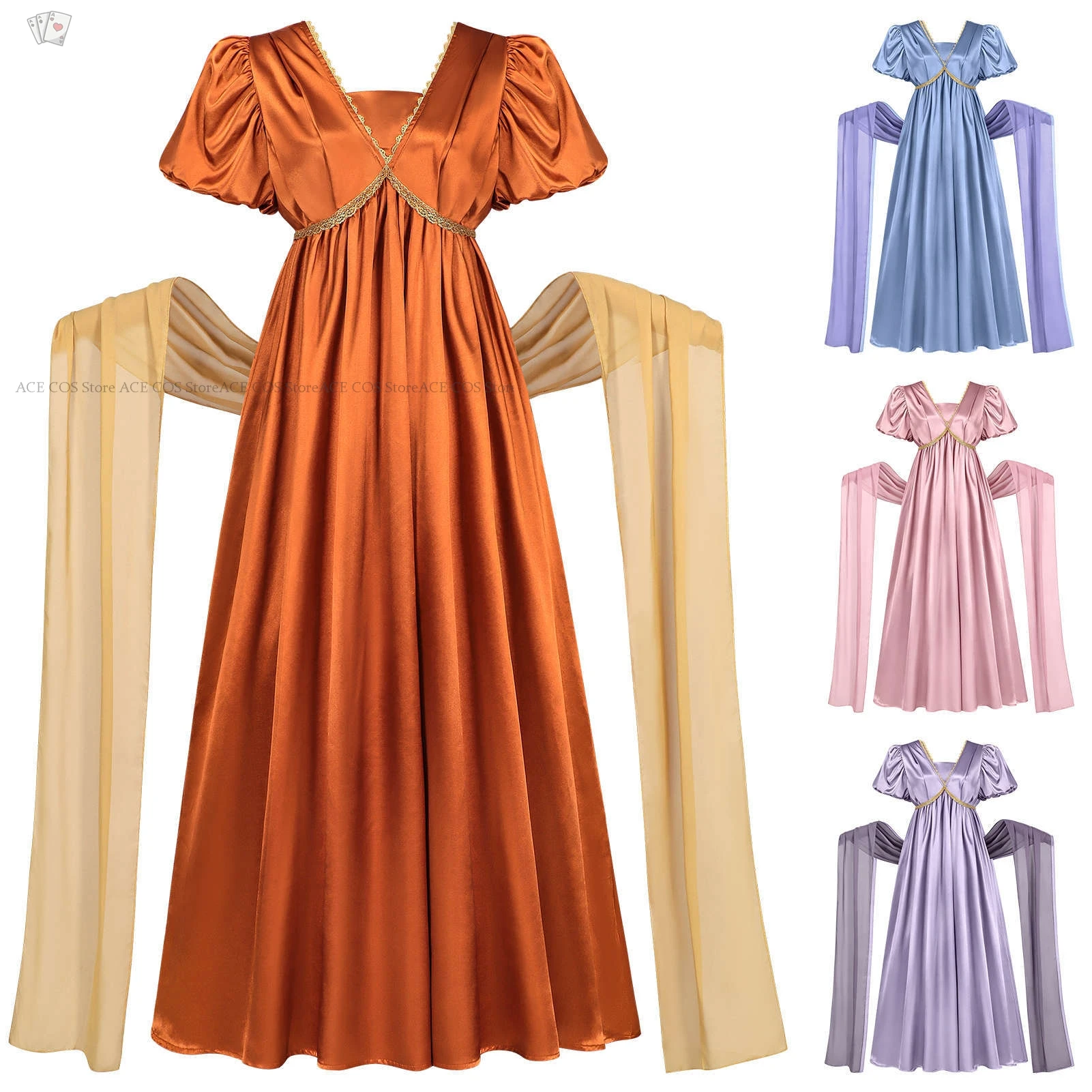 Vintage Victorian Court Style Dress 19th Century European Puff Sleeve V-neck Long Dress Cos Party Performance Costume 4 Colors
Vintage Victorian Court Style Dress 19th Century European Puff Sleeve V-neck Long Dress Cos Party Performance Costume 4 Colors