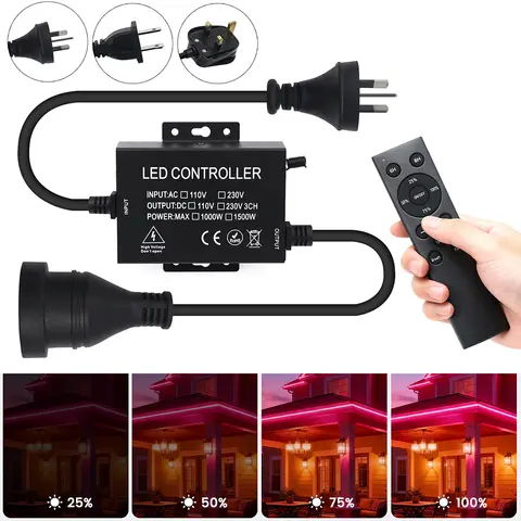 Prise de variateur à distance LED haute puissance 750W 1500W AC 110V 220V 240V, lumières de noël, décoration de fête de mariage, accessoires d'éclairage