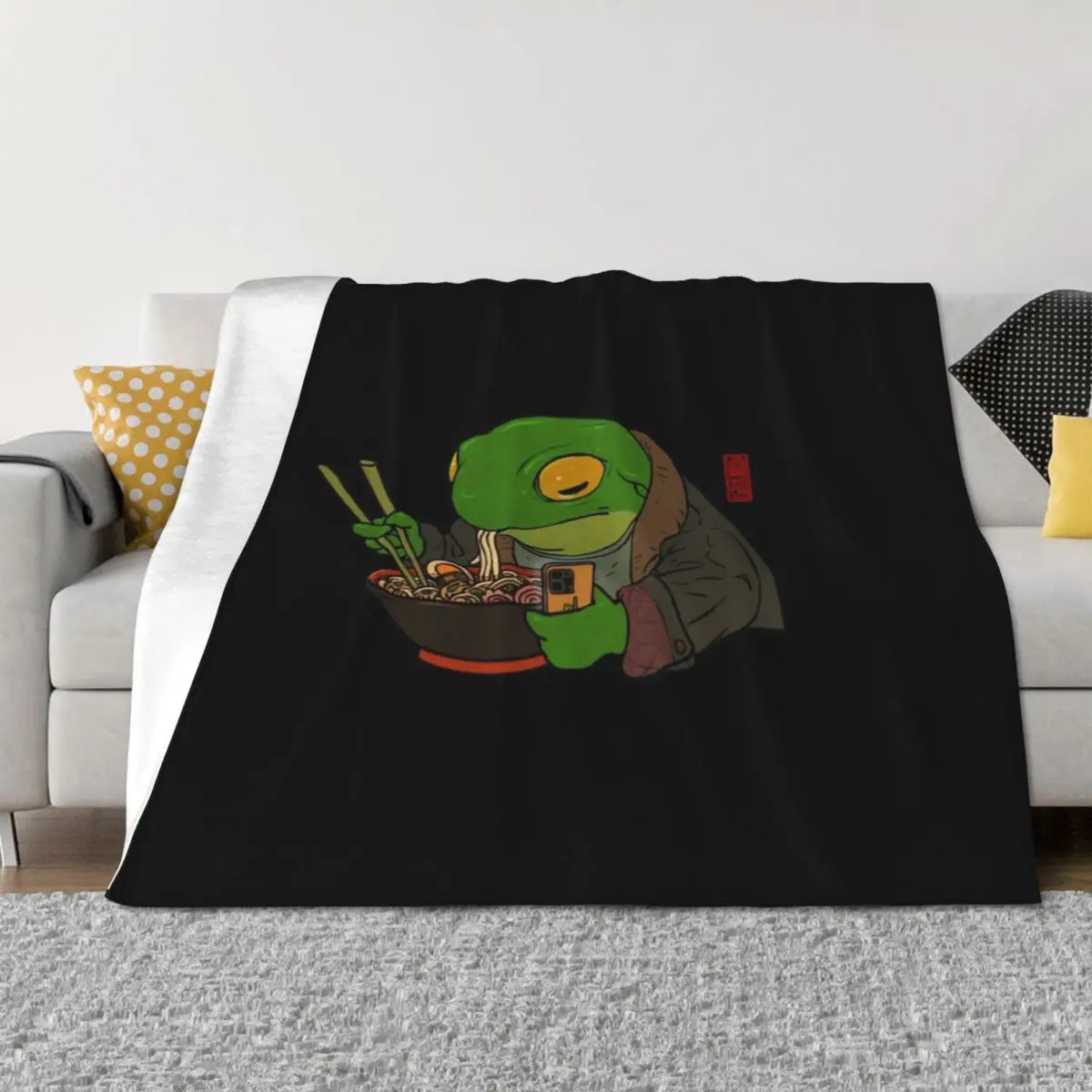 Ramen Lover Frog Throw Blanket Bed Fashionable Plaid Baby wednesday Blankets
Ramen Lover Frog Throw Blanket Bed Fashionable Plaid Baby wednesday Blankets