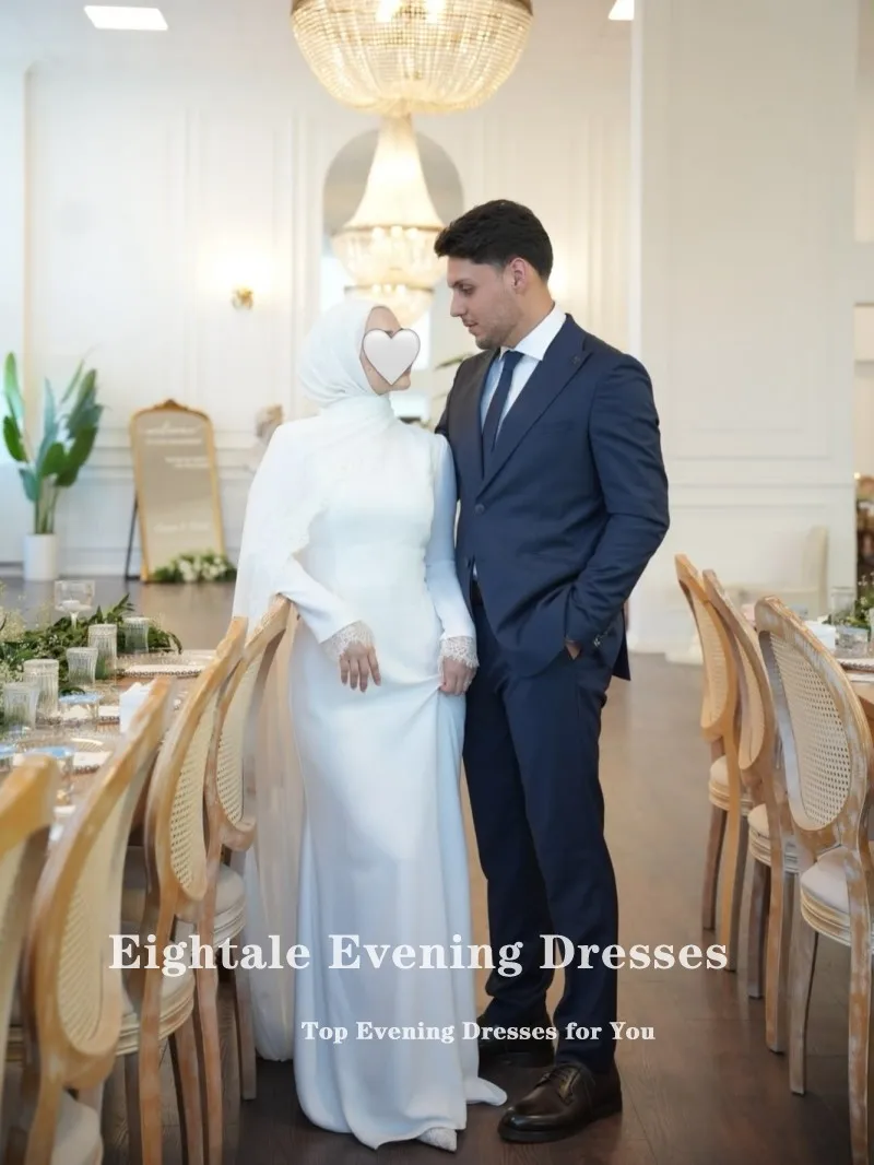 Eightale Arabic Wedding Dress Customized Ivory Bridal Gown Long Sleeves Lace Muslim Mermaid Bride Party Dress Vestido De Novia
Eightale Arabic Wedding Dress Customized Ivory Bridal Gown Long Sleeves Lace Muslim Mermaid Bride Party Dress Vestido De Novia