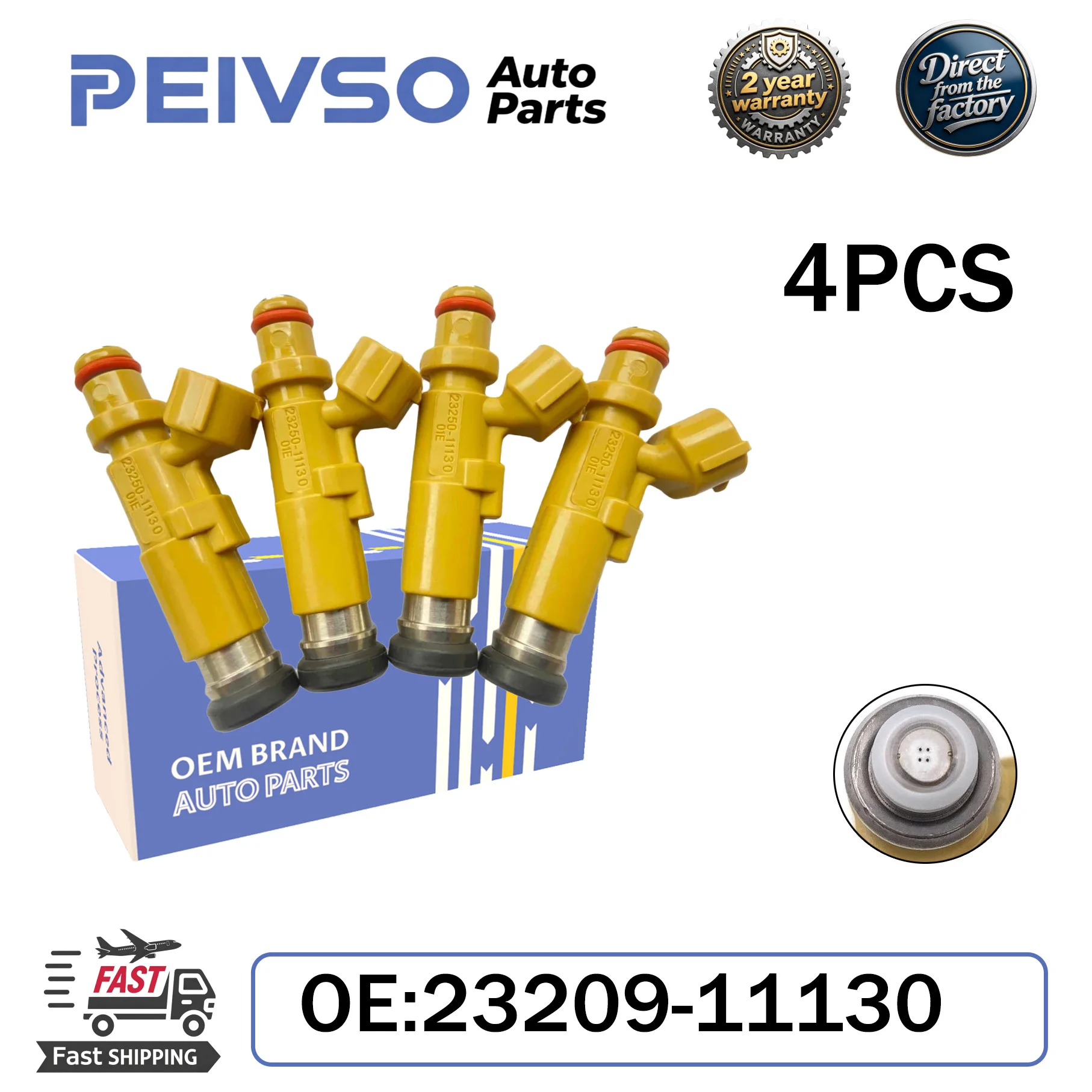 PEIVSO 4pcs High Quality Fuel Injectors 23250-11130 23209-11130 for 1995-2004 Toyota Corolla 1.6L 1.8L
PEIVSO 4pcs High Quality Fuel Injectors 23250-11130 23209-11130 for 1995-2004 Toyota Corolla 1.6L 1.8L