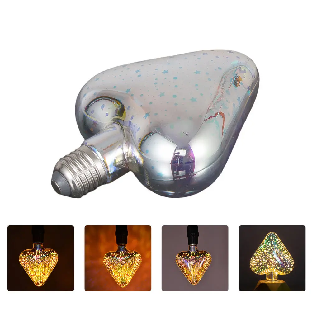 LED Heart-Shaped Bulb Colorful 3D Glass Bulb Romantic Wedding Party Festival Anniversary Decoration Scene Layout Light
LED Heart-Shaped Bulb Colorful 3D Glass Bulb Romantic Wedding Party Festival Anniversary Decoration Scene Layout Light