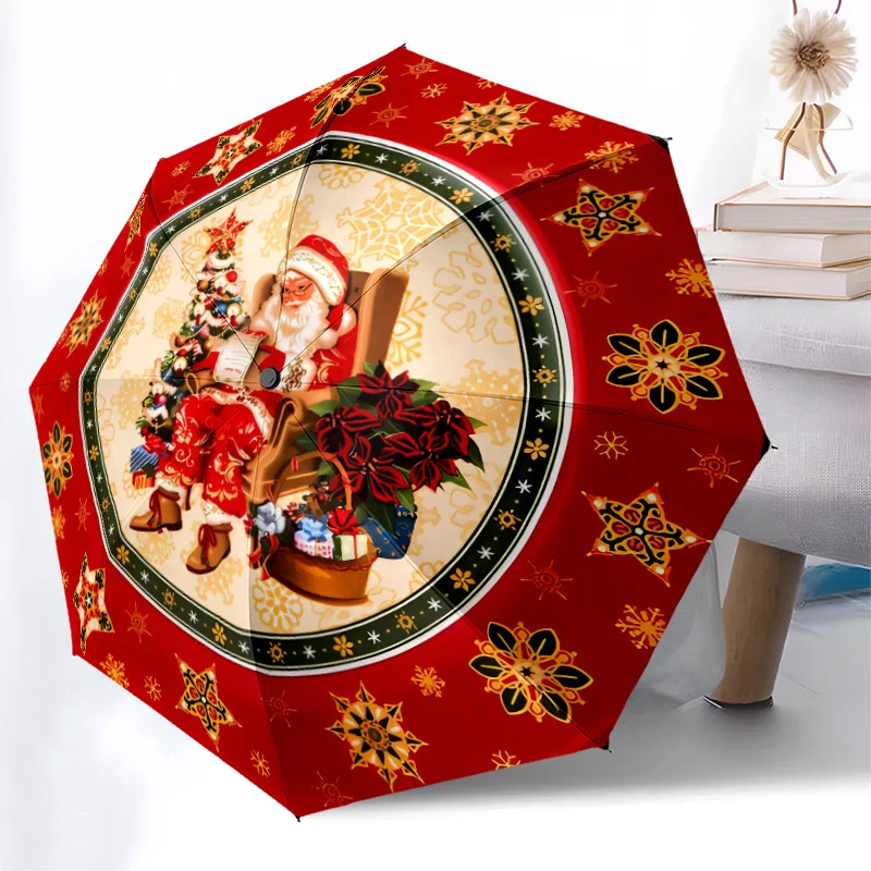 Christmas folding Umbrella Fashionable Auto-Open Design 8 Iron Ribs Plastic Handle Foldable Sunshade Perfect festival Gifts
Christmas folding Umbrella Fashionable Auto-Open Design 8 Iron Ribs Plastic Handle Foldable Sunshade Perfect festival Gifts