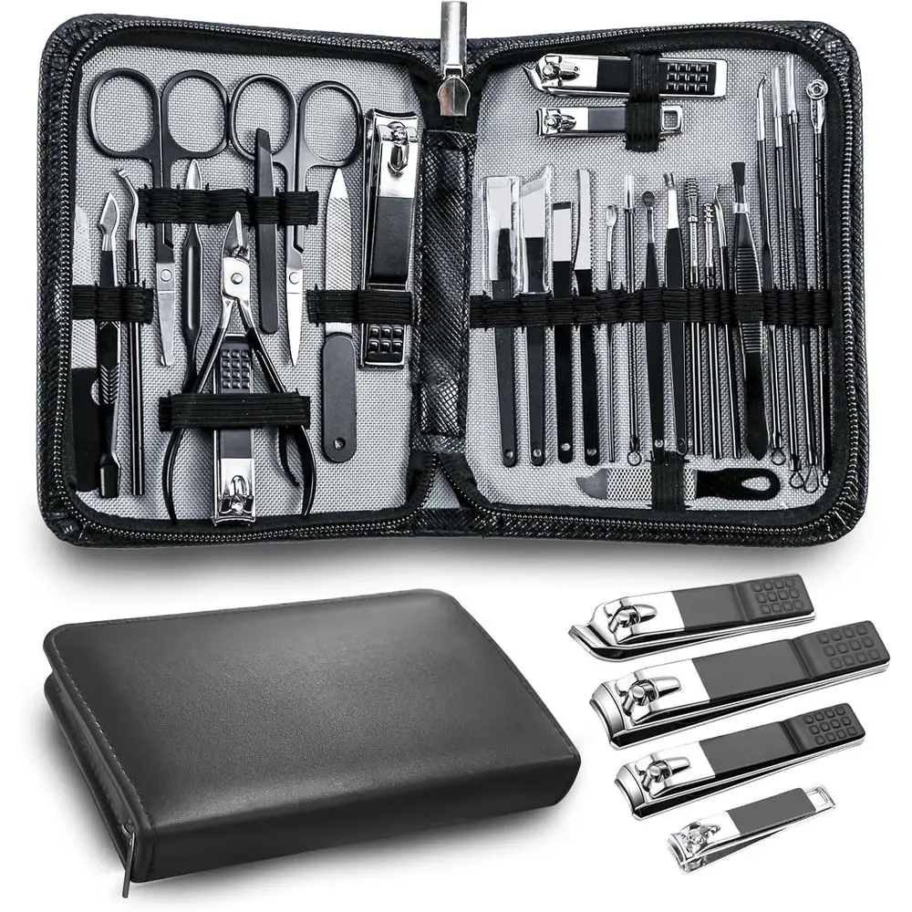 Professional 30-Piece Complete Nail Care Set for Men and Women with Travel-Friendly Deluxe Beauty Tools (Black)
Professional 30-Piece Complete Nail Care Set for Men and Women with Travel-Friendly Deluxe Beauty Tools (Black)