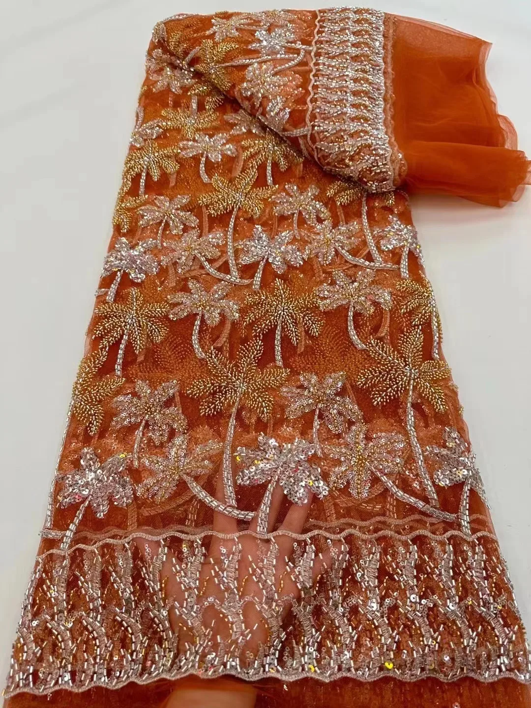 High Grade Heavy African Sequins Tulle Lace Fabric With Tube Beads Sequins Embroidery French Net Lace For Party Wedding Sewing
High Grade Heavy African Sequins Tulle Lace Fabric With Tube Beads Sequins Embroidery French Net Lace For Party Wedding Sewing
