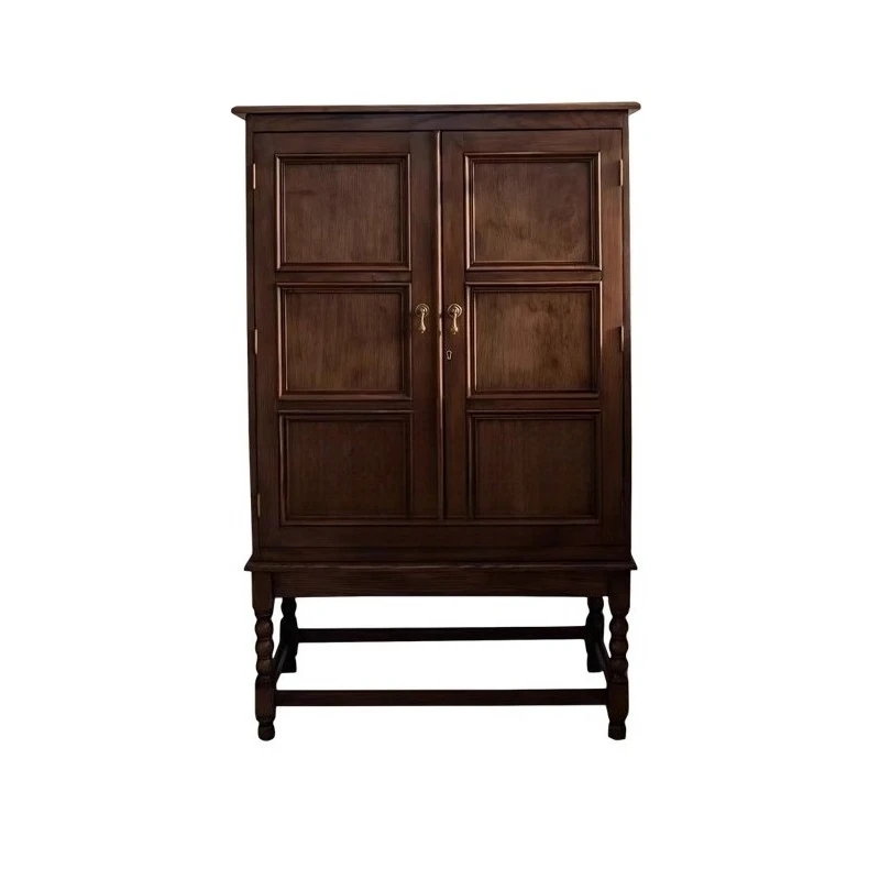 American retro side cabinet solid wood wine cabinet integrated against the wall French high-end display cabinet
American retro side cabinet solid wood wine cabinet integrated against the wall French high-end display cabinet