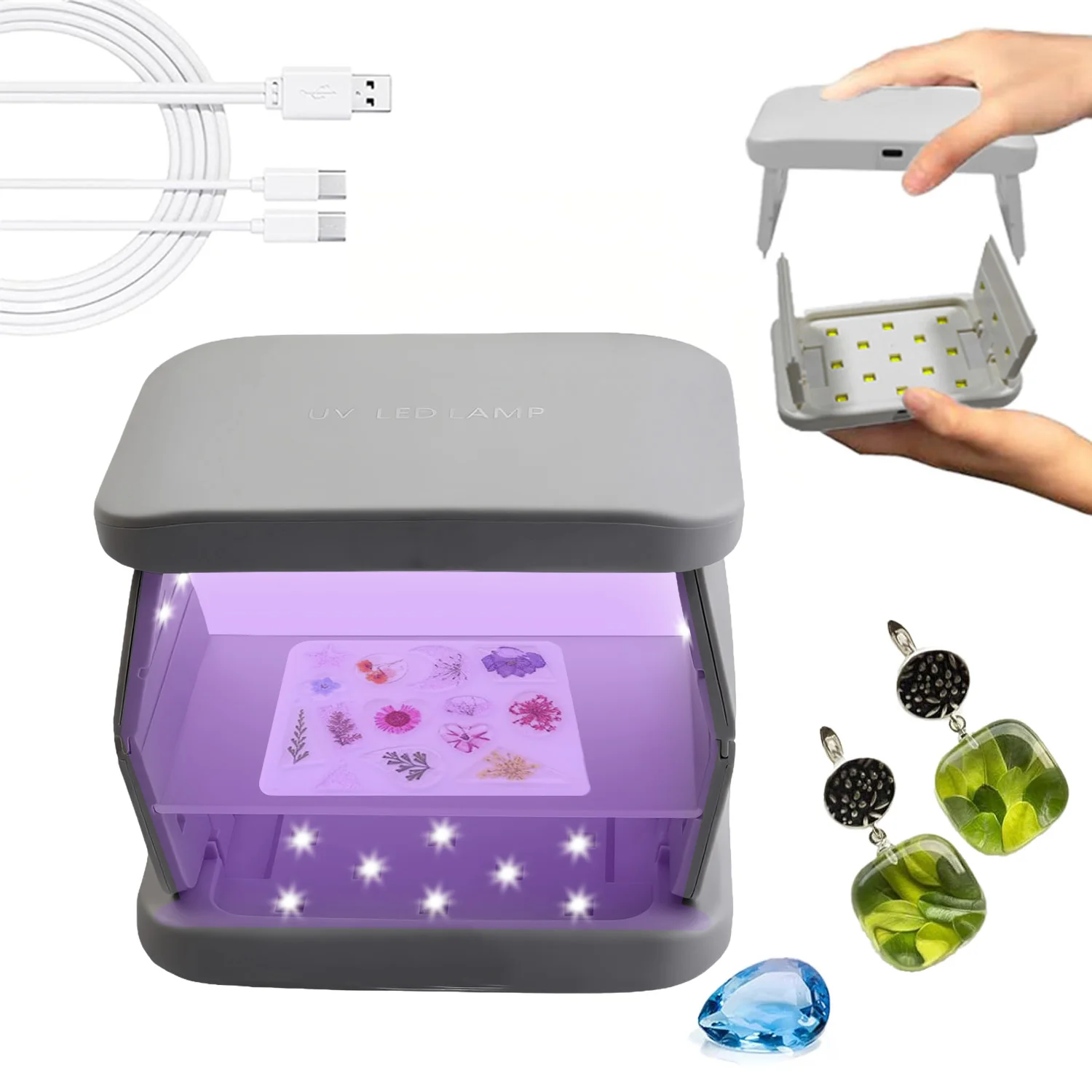 UV Resin Ligh for Resin, Two-Sided UV Light with Fast Curing 38W Foldable UV Lamp for Molds DIY Craft Decor Jewelry Making
UV Resin Ligh for Resin, Two-Sided UV Light with Fast Curing 38W Foldable UV Lamp for Molds DIY Craft Decor Jewelry Making