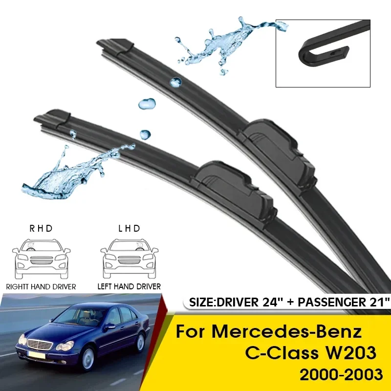 Car Wiper Blades For Mercedes-Benz C-Class W203 2000-2003 Windshield Windscreen Front Window Blades 24"+21" Car Accessories
Car Wiper Blades For Mercedes-Benz C-Class W203 2000-2003 Windshield Windscreen Front Window Blades 24"+21" Car Accessories