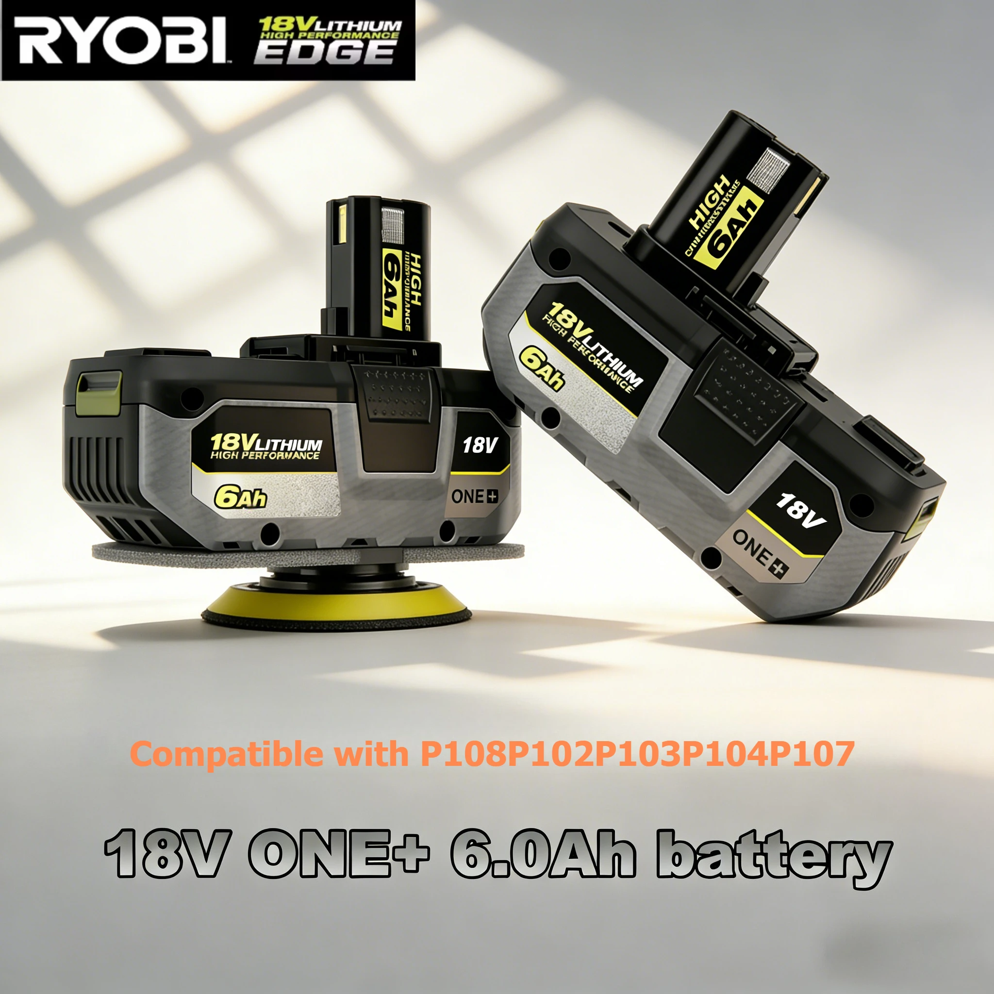 Upgraded 18V 6000mAh Li-ion Battery Replacement for Ryobi P108 Battery Pack Compatible with All Ryobi 18V ONE+ Tools
Upgraded 18V 6000mAh Li-ion Battery Replacement for Ryobi P108 Battery Pack Compatible with All Ryobi 18V ONE+ Tools