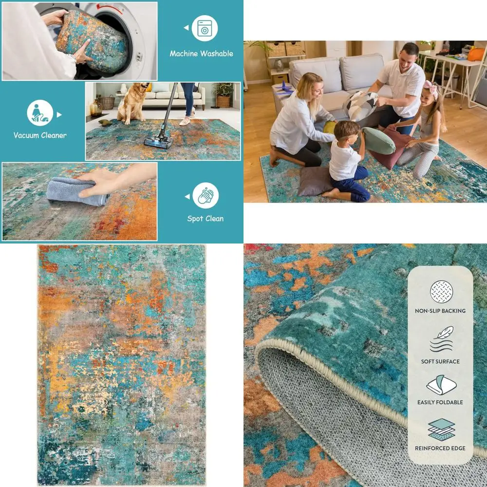 Colorful 5x7 Washable Area Rugs for Living Spaces, Non-Slip Indoor Carpets for Home, Kids Rooms, and Nurseries
Colorful 5x7 Washable Area Rugs for Living Spaces, Non-Slip Indoor Carpets for Home, Kids Rooms, and Nurseries
