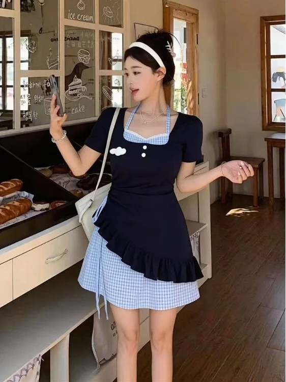 plus Size Sweet Knitted Patchwork Short Sleeve Dress Women's Summer New Waist Cinching Asymmetrical Skirt Commute Style Korea...
plus Size Sweet Knitted Patchwork Short Sleeve Dress Women's Summer New Waist Cinching Asymmetrical Skirt Commute Style Korea...