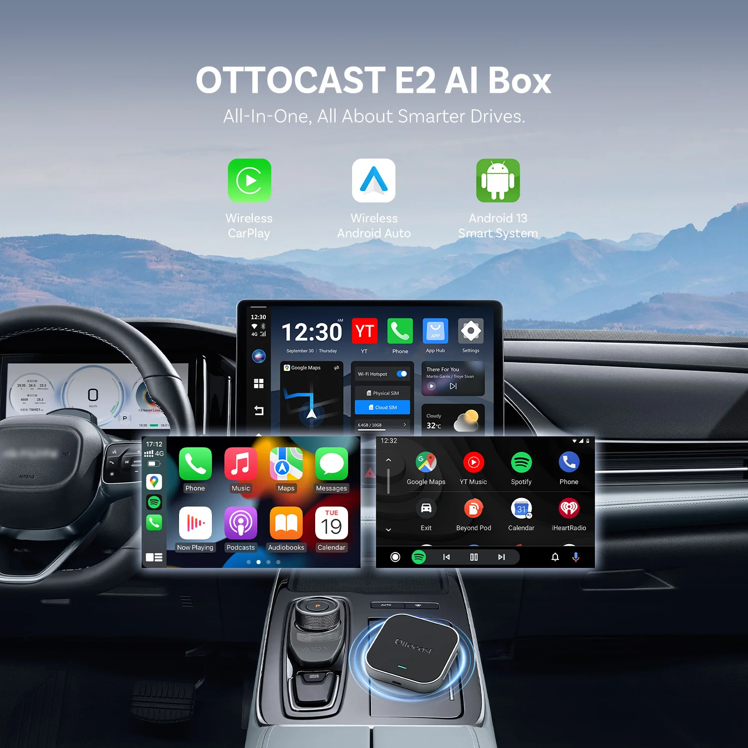 OTTOCAST E2 Беспроводной CarPlay AI Box с Android 13, автомобильный адаптер, установка приложений YouTube и Netflix, облачный SIM, Dual WiFi, Plug & Play для VW
OTTOCAST E2 Беспроводной CarPlay AI Box с Android 13, автомобильный адаптер, установка приложений YouTube и Netflix, облачный SIM, Dual WiFi, Plug & Play для VW