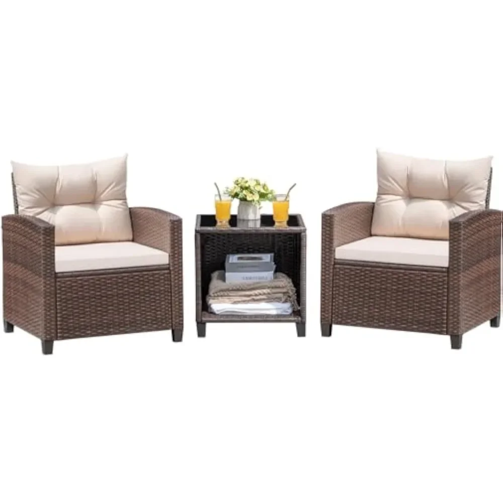 3 Pieces Patio Furniture Set, PE Rattan Wicker Patio Set with Two Outdoor Chairs and Table, Upgraded Patio Chairs and Table
3 Pieces Patio Furniture Set, PE Rattan Wicker Patio Set with Two Outdoor Chairs and Table, Upgraded Patio Chairs and Table