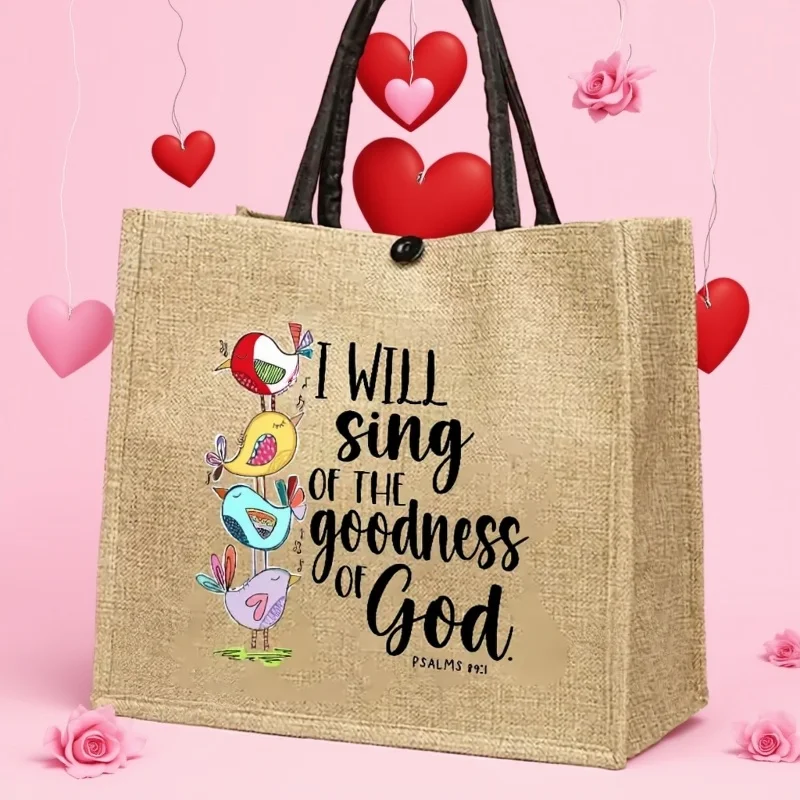 Tote Bag "I Will Sing of the Goodness of God" Reusable Shopping Bag with Handles, Women's Travel Toiletry Bag Large Capacity
Tote Bag "I Will Sing of the Goodness of God" Reusable Shopping Bag with Handles, Women's Travel Toiletry Bag Large Capacity
