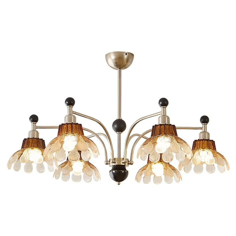 French medieval style high-end living room chandelier romantic amber petal lamp
French medieval style high-end living room chandelier romantic amber petal lamp