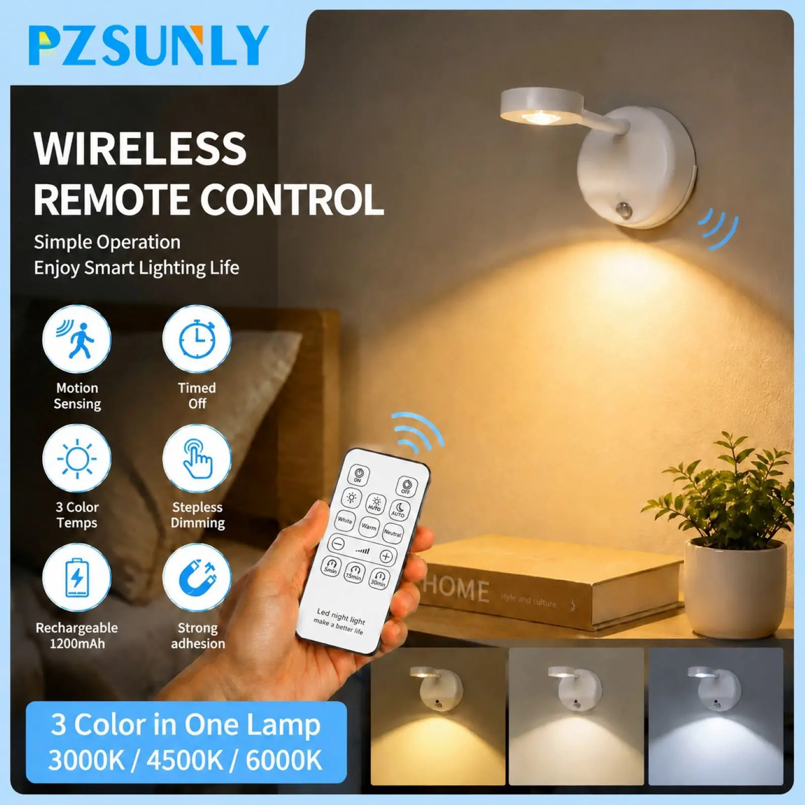 LED Wall Lamp Wireless Rechargeable Remote Motion Sensor 360°Rotatable Type C No Punch RGB Home Bedroom Corridor Decor Light
LED Wall Lamp Wireless Rechargeable Remote Motion Sensor 360°Rotatable Type C No Punch RGB Home Bedroom Corridor Decor Light