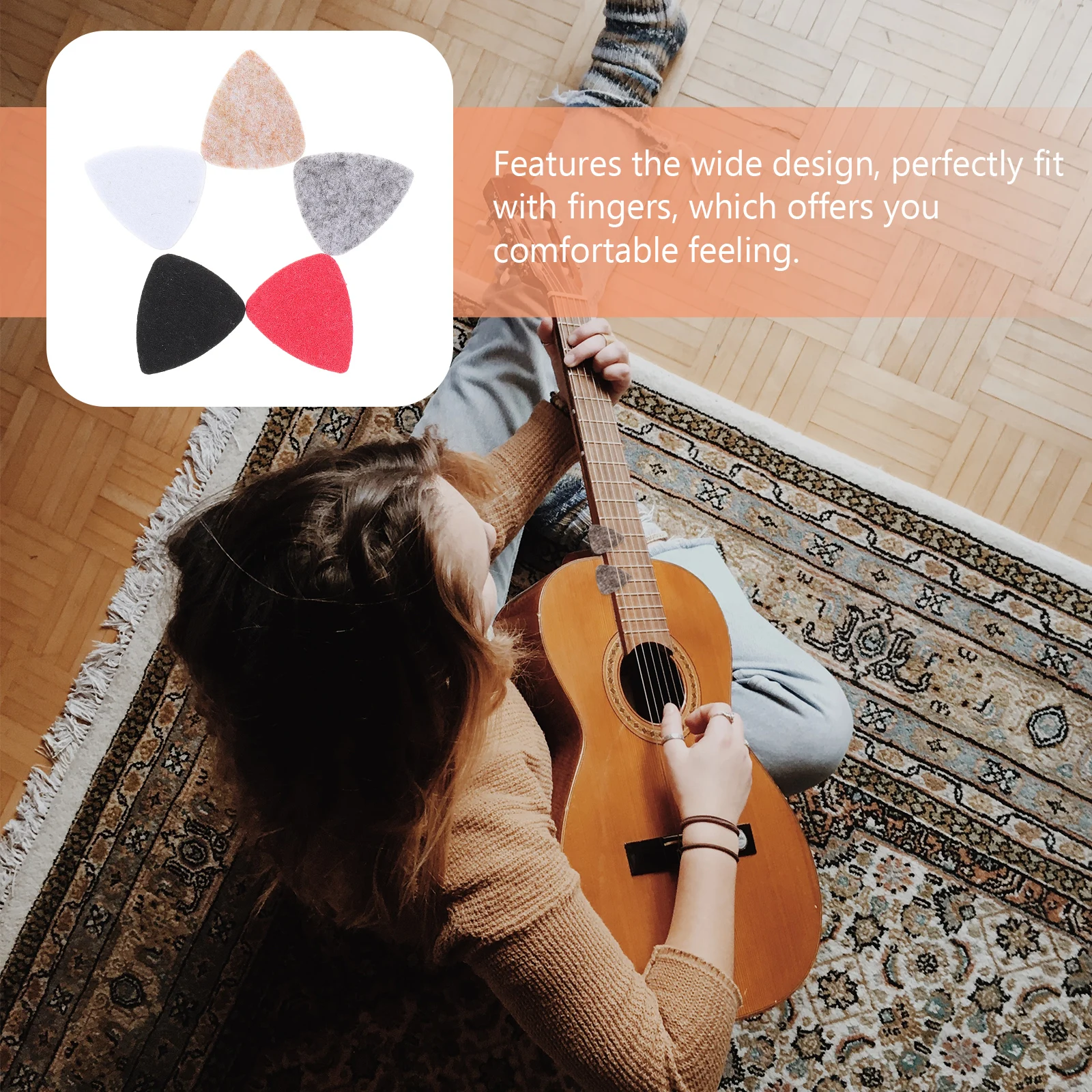 20 pcs Felt Picks For Electric Acoustic Guitar Ukulele String Instruments Premium Durable Smooth Finger Protection Simple Design 
20 pcs Felt Picks For Electric Acoustic Guitar Ukulele String Instruments Premium Durable Smooth Finger Protection Simple Design