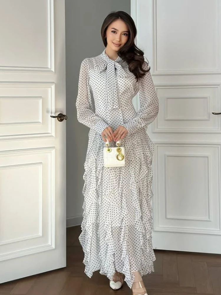 Spring Solid Polka Dot Print Dresses Spring Women Lace Up Long Sleeve Pullover Dress Autumn High Waist Zipper Knee Length Dress
Spring Solid Polka Dot Print Dresses Spring Women Lace Up Long Sleeve Pullover Dress Autumn High Waist Zipper Knee Length Dress