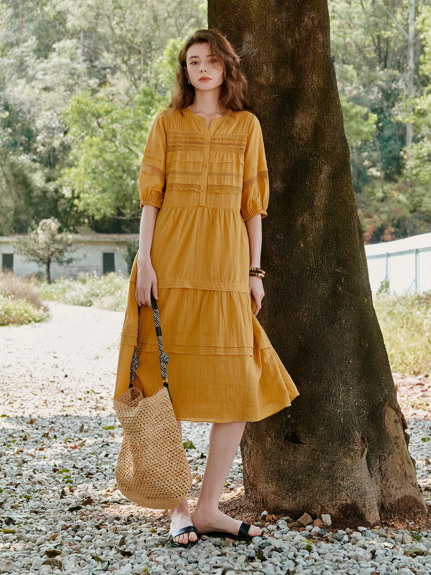 Affinity Treasure High Yarn Bamboo Node Thin Cotton Lace Embroidery Shirt Dress French Style Summer Fashion Set for Women
Affinity Treasure High Yarn Bamboo Node Thin Cotton Lace Embroidery Shirt Dress French Style Summer Fashion Set for Women