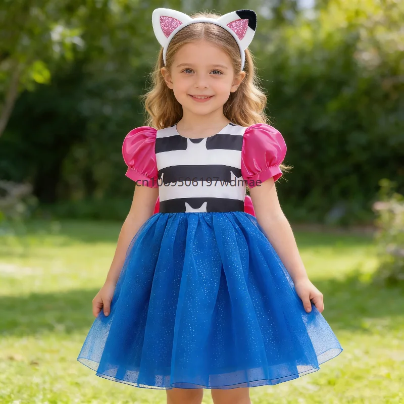 Mädchen Princess Cosplay Costume Stripes Bowknot Mesh Tutu Skirt Puff-Sleeved enfant Birthday Party Stage Performance Dress
Mädchen Princess Cosplay Costume Stripes Bowknot Mesh Tutu Skirt Puff-Sleeved enfant Birthday Party Stage Performance Dress