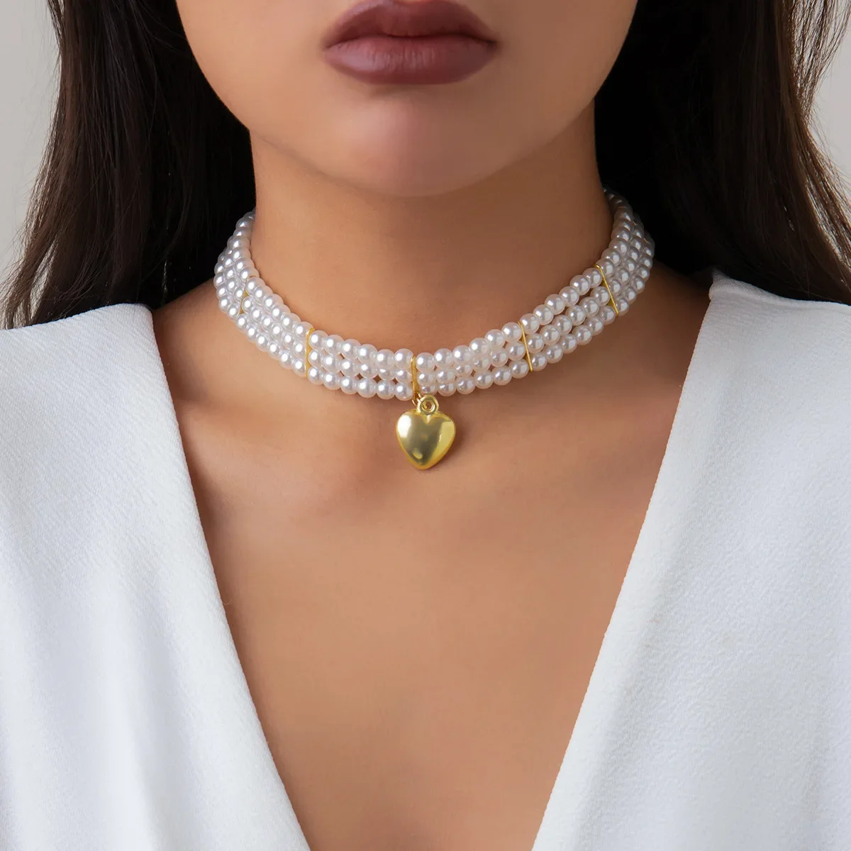 Fashion Simple Pearl Collarbone Necklace Geometric Beaded Multilayer Love Pendant Necklace Lady Graduation Gift
Fashion Simple Pearl Collarbone Necklace Geometric Beaded Multilayer Love Pendant Necklace Lady Graduation Gift