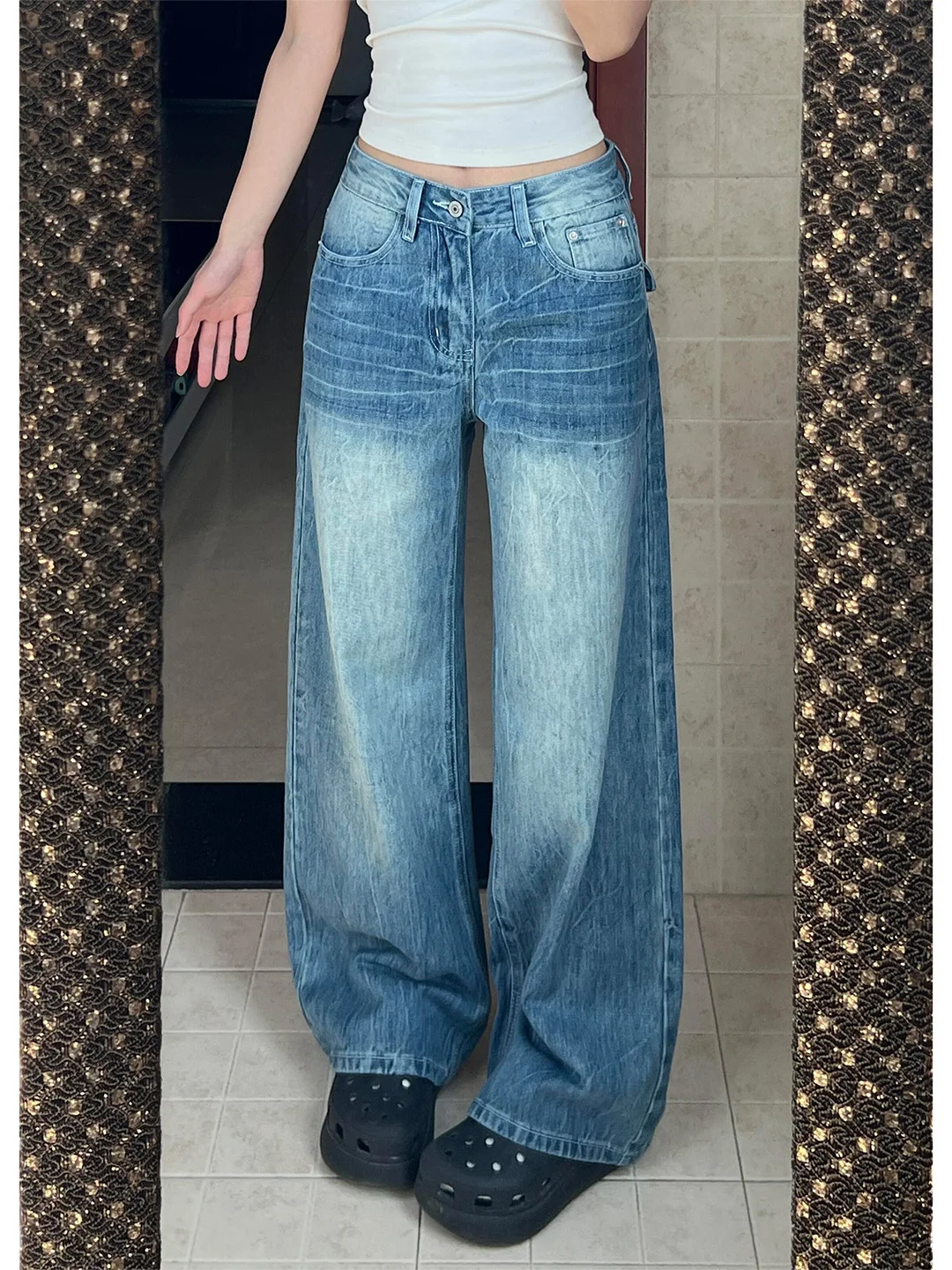 Slim Fit Vintage Washed Wide Leg Jeans High Waist Straight Cut Women's Summer 2026 Casual Comfortable Anti-Wrinkle Denim
Slim Fit Vintage Washed Wide Leg Jeans High Waist Straight Cut Women's Summer 2026 Casual Comfortable Anti-Wrinkle Denim