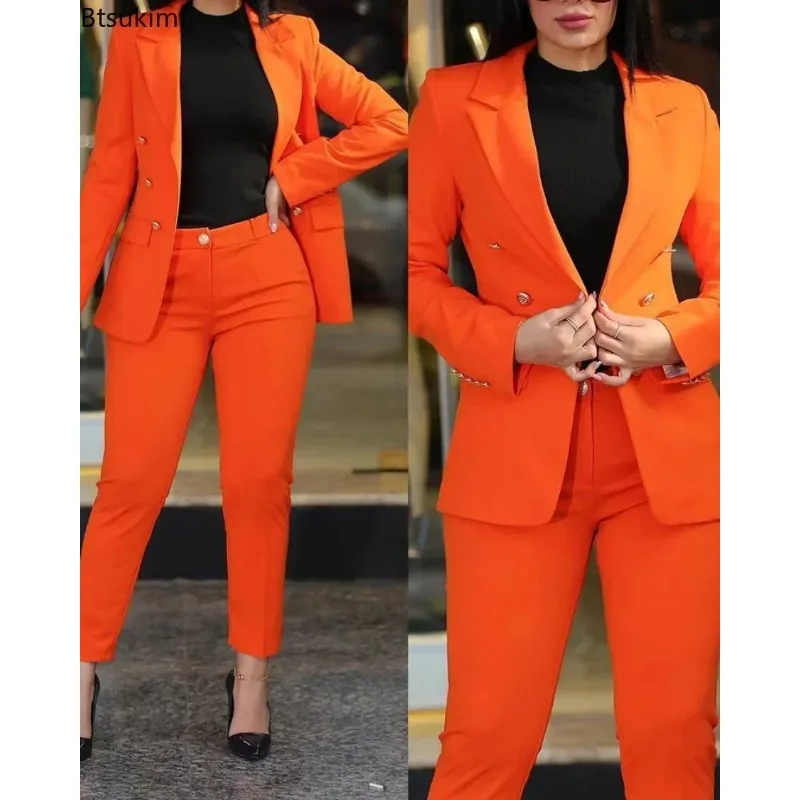 New 2026 Women 2PCS Double Breasted Solid Blazers Jacket And Pants Two Pieces Set Female Pant Suits Sets Formal Office Pant Sets
New 2026 Women 2PCS Double Breasted Solid Blazers Jacket And Pants Two Pieces Set Female Pant Suits Sets Formal Office Pant Sets