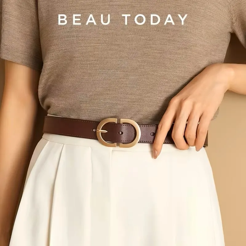 BEAUTODAY Belt Women Genuine Cow Leather Metal Oval Buckle Retro Simple Solid Ladies Jeans Dress Waistband Handmade 91012
BEAUTODAY Belt Women Genuine Cow Leather Metal Oval Buckle Retro Simple Solid Ladies Jeans Dress Waistband Handmade 91012