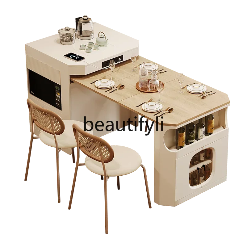 pg45High-end kitchen restaurant cream inverted island integrated retractable dining table
pg45High-end kitchen restaurant cream inverted island integrated retractable dining table