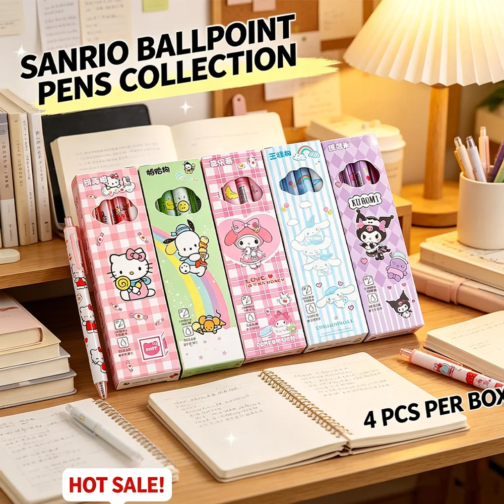 Набор гелевых ручек Sanrio Anime, 4 шт., Hello Kitty, черные, быстросохнущие, Kuromi, Cinnamoroll, 0,5 мм, нажимные, для студентов, канцелярские товары, подарки
Набор гелевых ручек Sanrio Anime, 4 шт., Hello Kitty, черные, быстросохнущие, Kuromi, Cinnamoroll, 0,5 мм, нажимные, для студентов, канцелярские товары, подарки