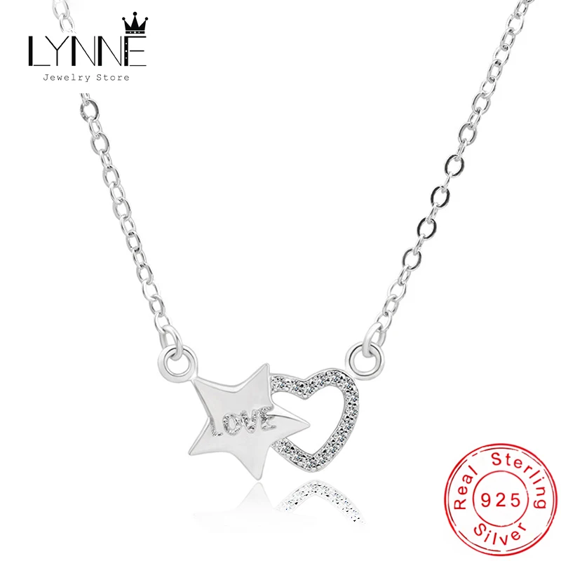 New Fashion 925 Sterling Silver Elegant Heart&Star Rhinestone Pendant Necklaces Women Jewelry Gift Rose Gold Love Clavicle Chain
New Fashion 925 Sterling Silver Elegant Heart&Star Rhinestone Pendant Necklaces Women Jewelry Gift Rose Gold Love Clavicle Chain