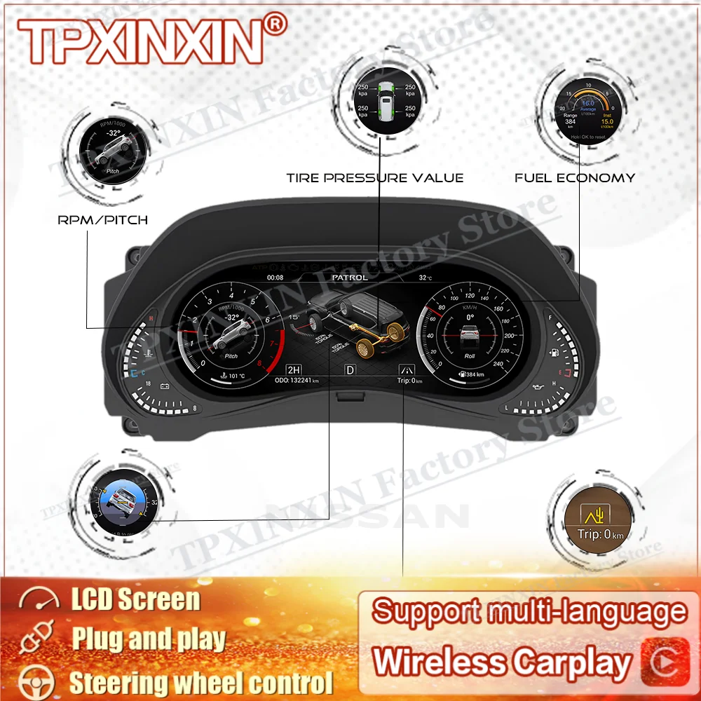 New Design Linux System For Nissan Patrol Y62 2010~2021 Premium Tailored Digital Dashboard Speed Meters Support multi-language
New Design Linux System For Nissan Patrol Y62 2010~2021 Premium Tailored Digital Dashboard Speed Meters Support multi-language