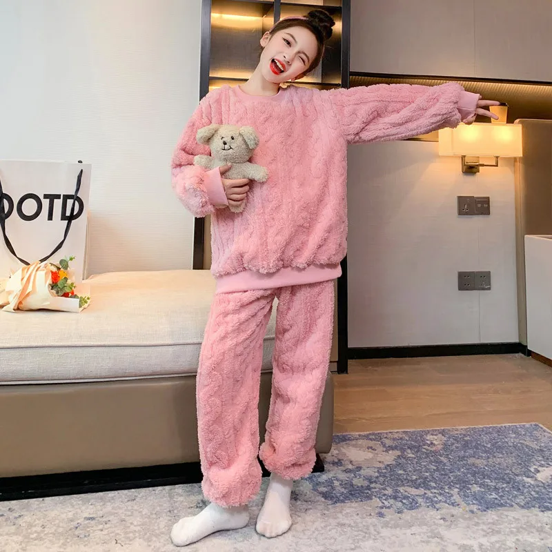 Autumn Winter Children Girl Loungewear 2pcs Suit Plus Velvet Thicken Elementary Girl Windproof Long Sleeves Warm Pajamas Girls
Autumn Winter Children Girl Loungewear 2pcs Suit Plus Velvet Thicken Elementary Girl Windproof Long Sleeves Warm Pajamas Girls