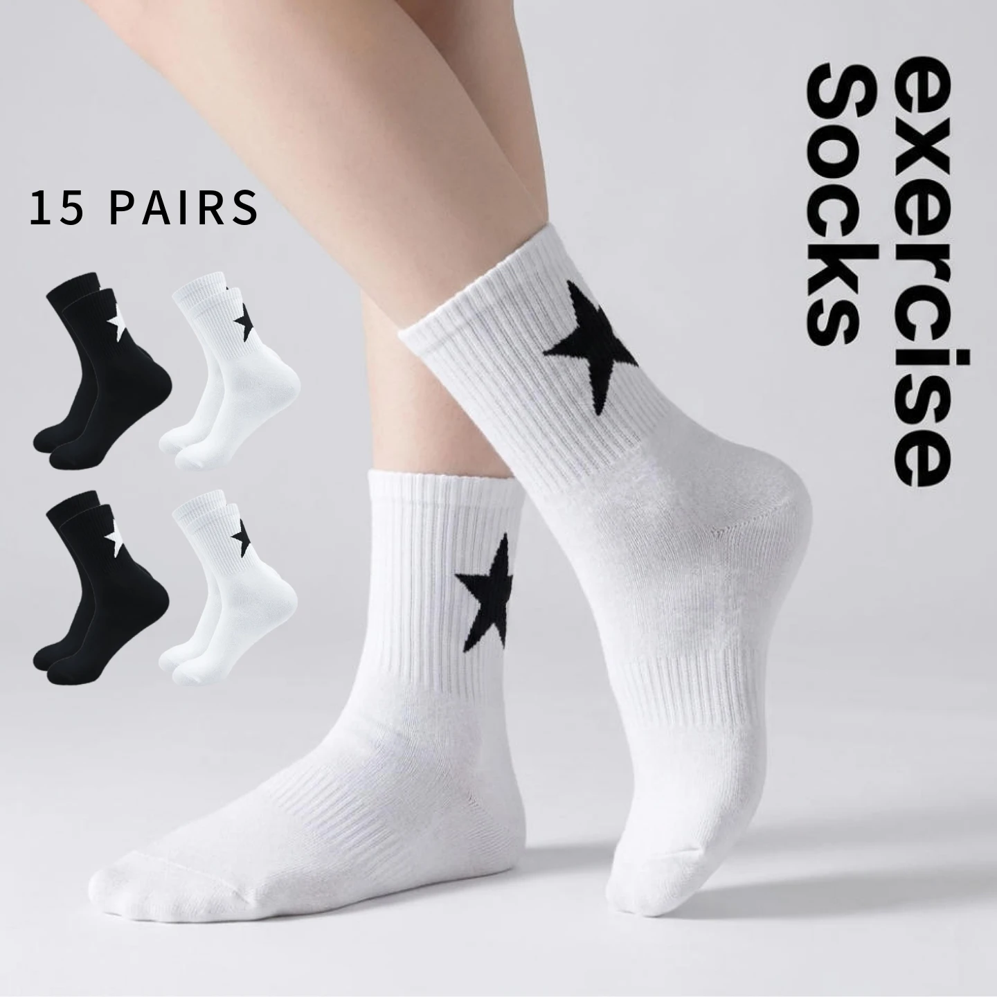 15 pairs of men's and women's fashion star round neck socks, women's breathable sports socks
15 pairs of men's and women's fashion star round neck socks, women's breathable sports socks
