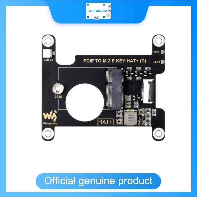 Waveshare PCIe to M.2 E-Key HAT (D) for Raspberry Pi 5, NGFF wireless card adapter, supports WiFi/BT via USB interface
Waveshare PCIe to M.2 E-Key HAT (D) for Raspberry Pi 5, NGFF wireless card adapter, supports WiFi/BT via USB interface