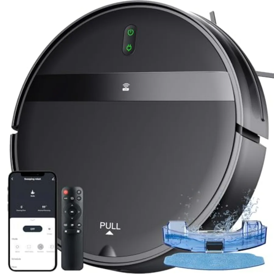 Robot Vacuum for Pet Hair on Hard Floors and Low-Pile Carpet, Tangle-Free Suction Smart 3D Avoidance, Ultra-Slim Quiet Design,
Robot Vacuum for Pet Hair on Hard Floors and Low-Pile Carpet, Tangle-Free Suction Smart 3D Avoidance, Ultra-Slim Quiet Design,