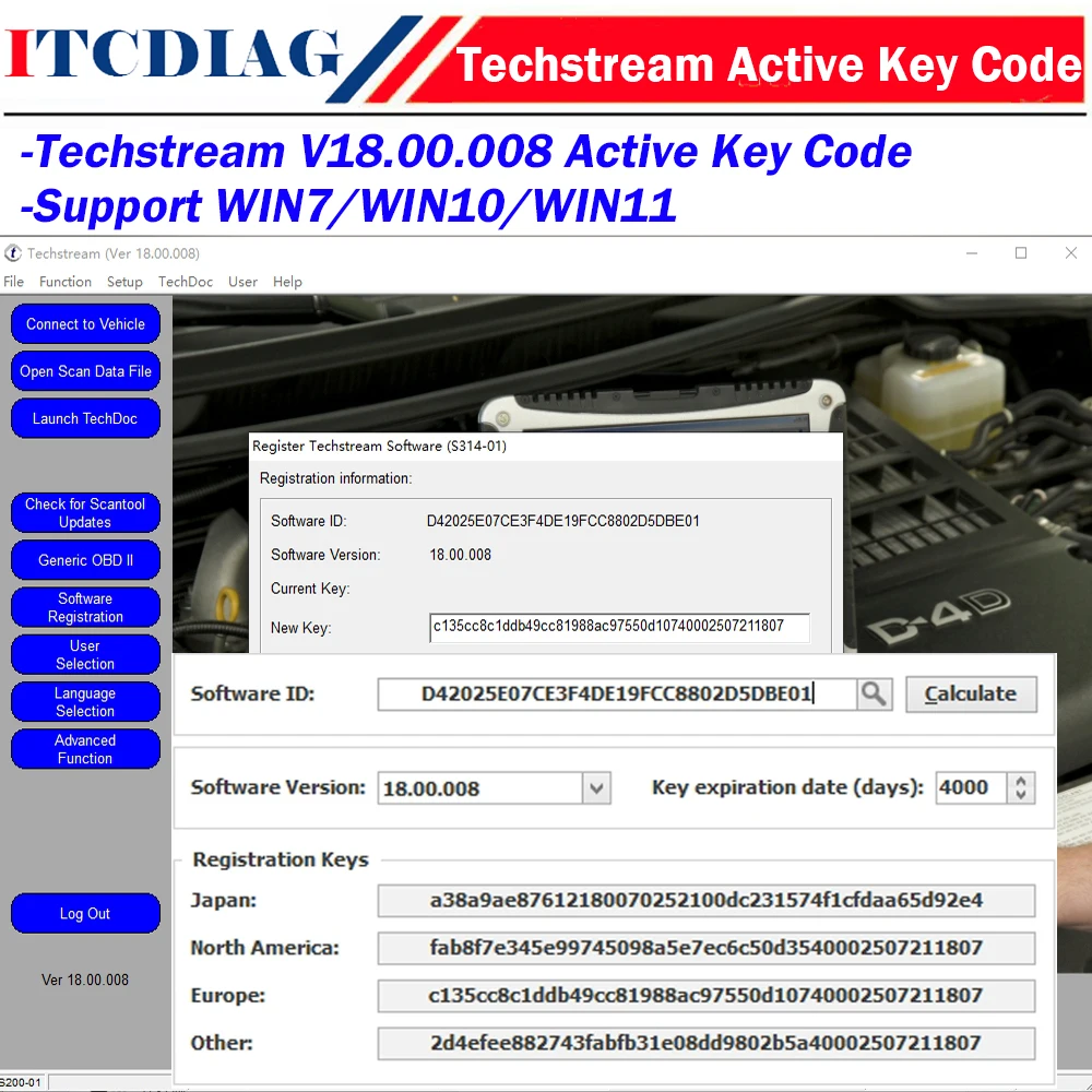 Newest Version FOR TOYOTA TIS Techstream 18.00.008 software Link and Active Code Work with MINIVCI MINI VCI
Newest Version FOR TOYOTA TIS Techstream 18.00.008 software Link and Active Code Work with MINIVCI MINI VCI