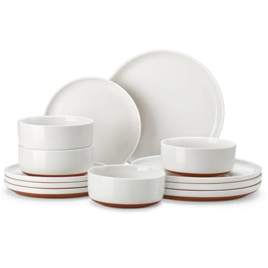 Plates and Bowls Sets, 12 Pieces Modern Stoneware Dinnerware Set for 4 Kitchen Dinner Set Ceramic Dishware Dishes Set Microwave
Plates and Bowls Sets, 12 Pieces Modern Stoneware Dinnerware Set for 4 Kitchen Dinner Set Ceramic Dishware Dishes Set Microwave