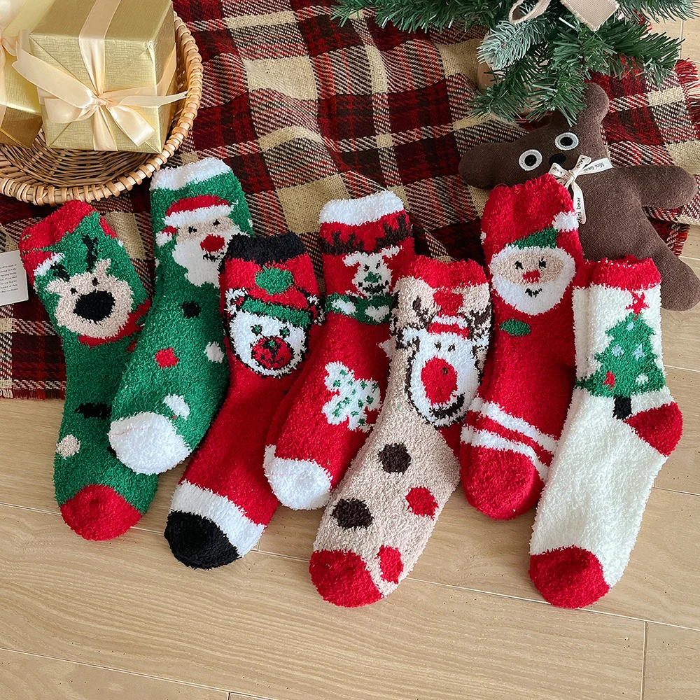 7 Pairs Christmas Coral Velvet Stocking Elk Santa Claus Stripe Socks Women Fall And Winter Thicken Adult Home Floor Socks
7 Pairs Christmas Coral Velvet Stocking Elk Santa Claus Stripe Socks Women Fall And Winter Thicken Adult Home Floor Socks