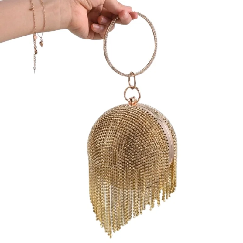 Stylish Spherical Bag, Diamond-encrusted Circular Hand Chain Bag Single-shoulder Crossbody Bag Women's Rhinestone Small Handbag
Stylish Spherical Bag, Diamond-encrusted Circular Hand Chain Bag Single-shoulder Crossbody Bag Women's Rhinestone Small Handbag