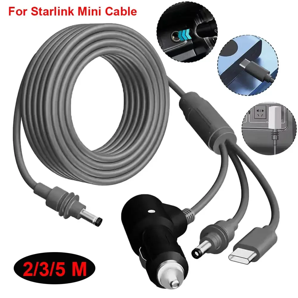 2/3/5M For Starlink Mini 3 in 1 With Switch Type-C/DC Power Cable Cord For Starlink Mini Car Cigarette Lighter Plug and DC Male
2/3/5M For Starlink Mini 3 in 1 With Switch Type-C/DC Power Cable Cord For Starlink Mini Car Cigarette Lighter Plug and DC Male