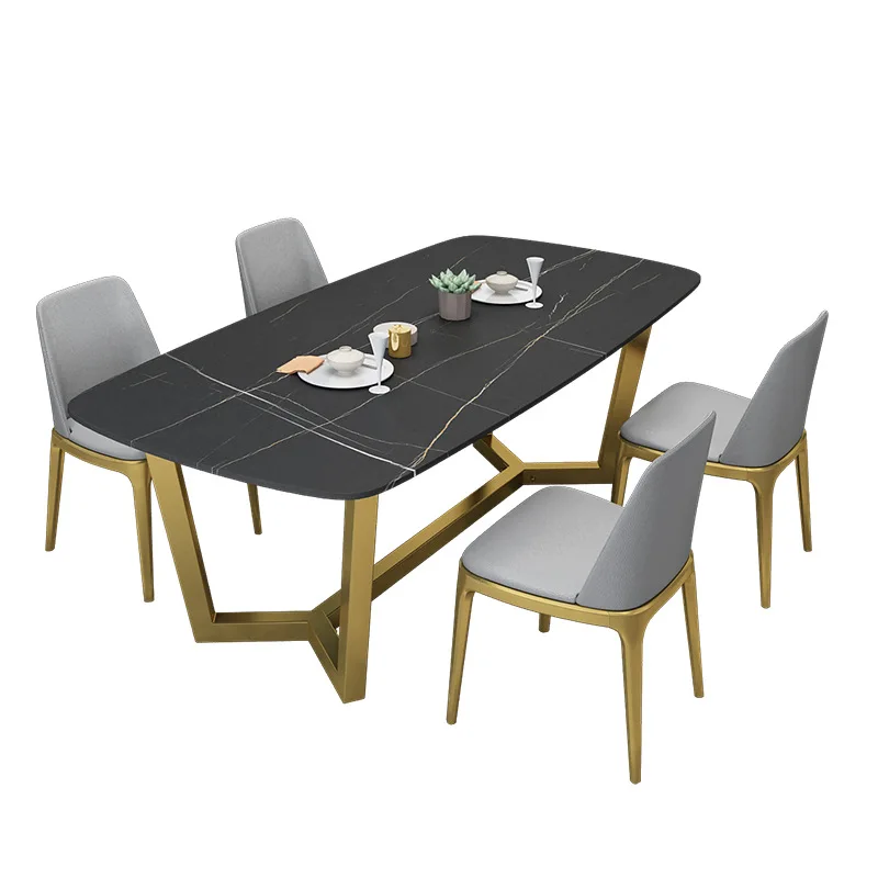 Internet celebrity restaurant dining table and chair combination home rock slab dining table Nordic rectangular living room
Internet celebrity restaurant dining table and chair combination home rock slab dining table Nordic rectangular living room