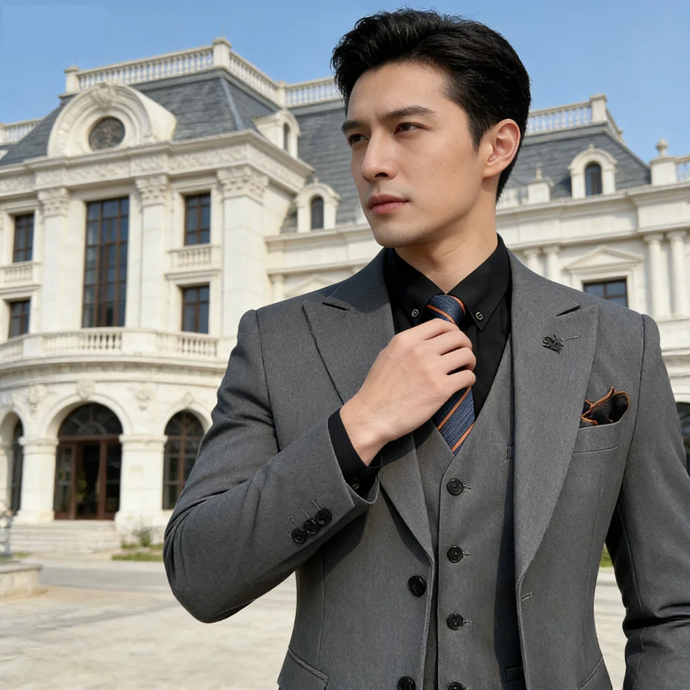 Luxury Slim Fit Men's Smoking Suit Formal Wedding Guest Outfit Spring 3PC Set Jacket Vest Pants High-End Tuxedo for Party
Luxury Slim Fit Men's Smoking Suit Formal Wedding Guest Outfit Spring 3PC Set Jacket Vest Pants High-End Tuxedo for Party