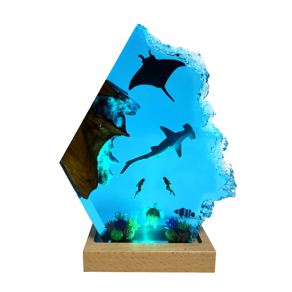 Ocean Landscape Organism Resin Table Light Creactive Art Decoration Lamp Divers Marine Life Theme Night Light USB Charge
Ocean Landscape Organism Resin Table Light Creactive Art Decoration Lamp Divers Marine Life Theme Night Light USB Charge