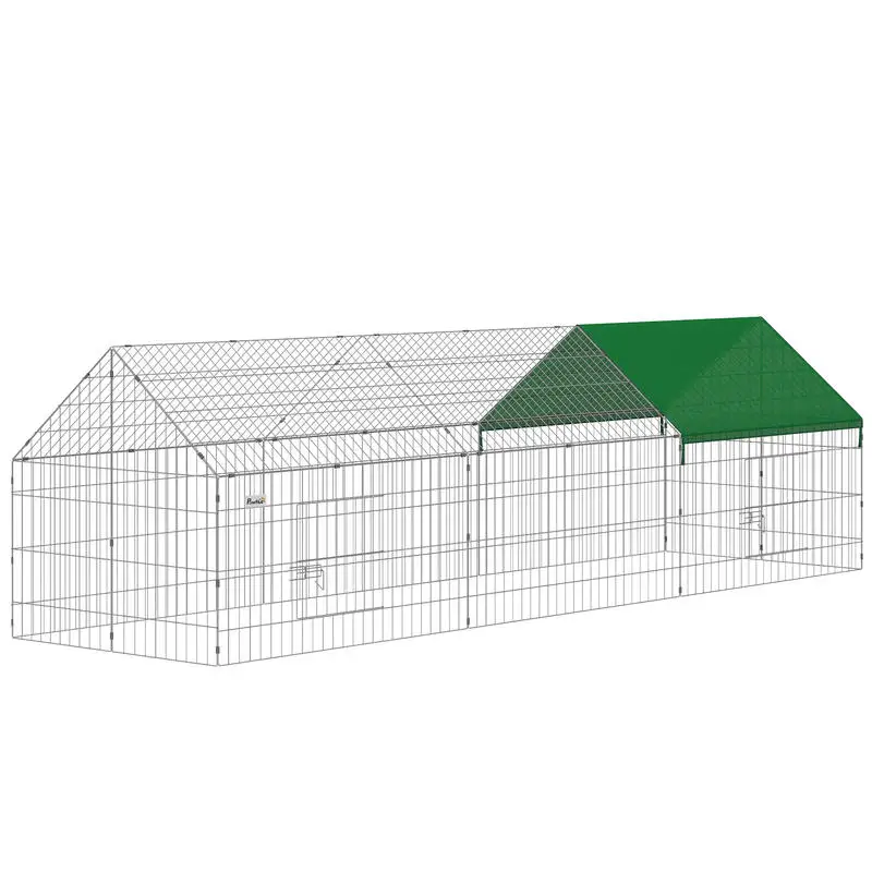 PawHut Metal Chicken Coop with Cover for Backyard Small Animals Duck Rabbit, 106" x 29.5" x 29.5", Green
PawHut Metal Chicken Coop with Cover for Backyard Small Animals Duck Rabbit, 106" x 29.5" x 29.5", Green